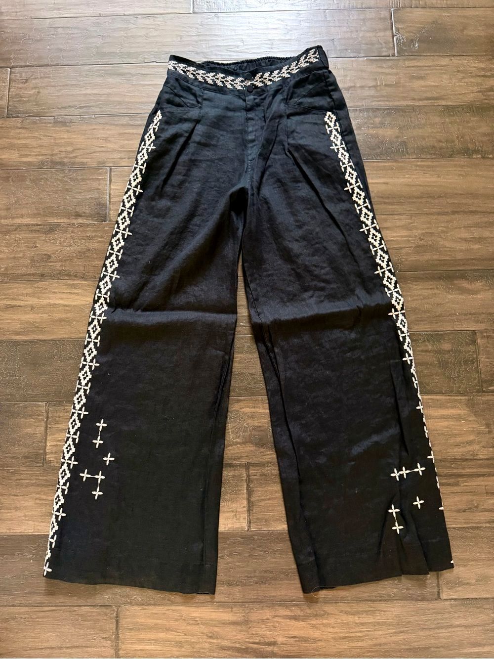 JOHNNY WAS Gorgeous Long Flowy Perfect Fitting Embroidered Pants S NWT $350